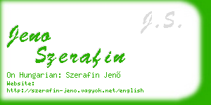jeno szerafin business card